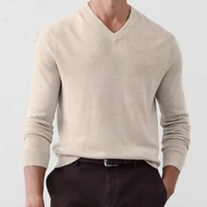 Murano V-Neck Sweater - Light Beige